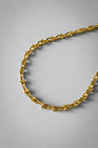FotoColar Elos Geométricos Pequenos 45cm | Banho de Ouro 18k | Tatsi