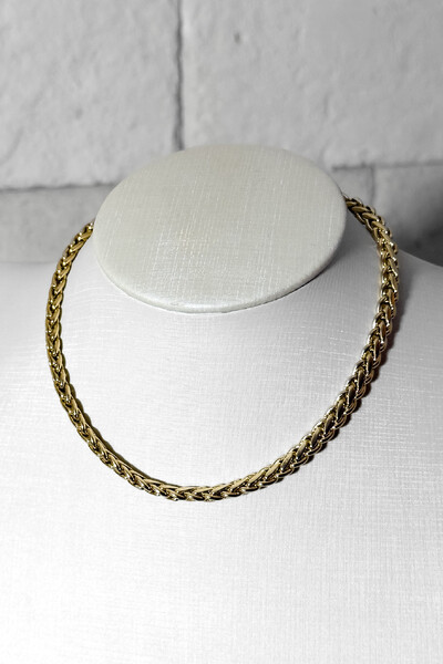 FotoColar Spiga | Banho de Ouro 18k | Corrente Trigo