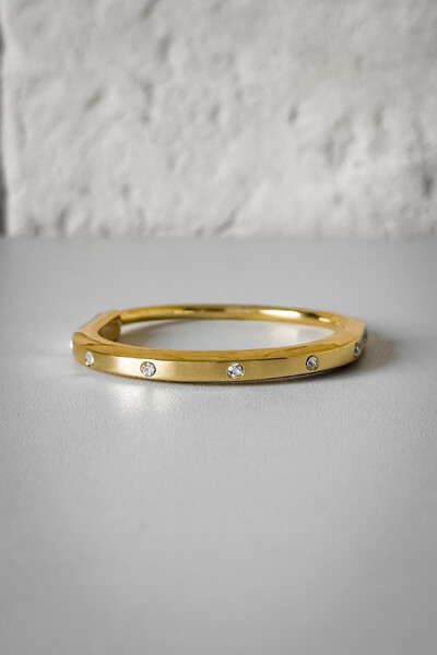 Foto Bracelete Cadeado Cravejado | Banho de Ouro 18k | Luxo