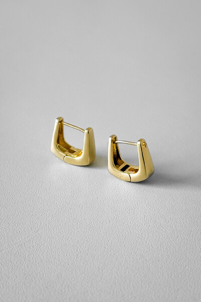 FotoBrinco Argola Quadrada Lisa | Banho Ouro 18k | Moderno