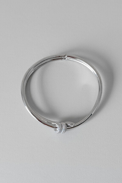 FotoBracelete Nó Cravejado | Banho Ródio | Elegante