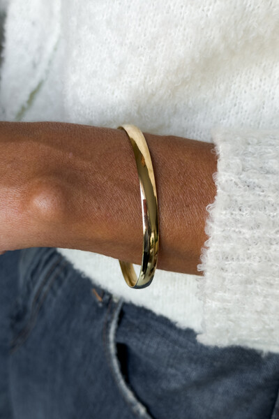 Foto Pulseira Argola Lisa 6mm | Prata 925 com Banho de Ouro 18k | Bold