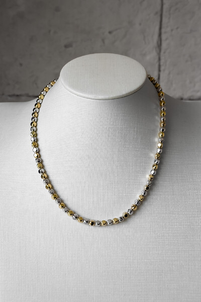 Foto Colar Elos Bicolor | Banho Ouro 18k e Ródio | Sofisticado