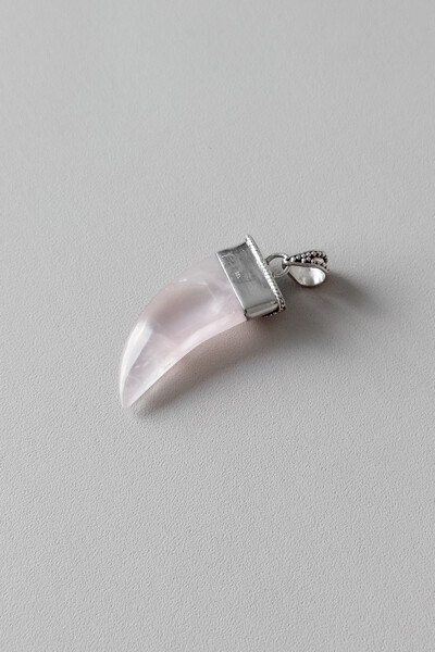 FotoPingente Garra | Prata 925 | Quartzo Rosa