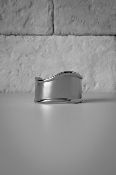 Foto Bracelete Punho Orgânico M | Banho de Ródio | Elegante
