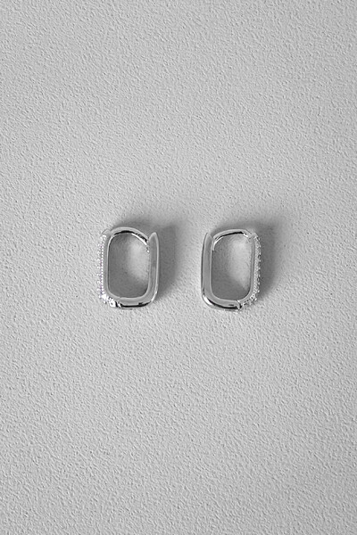 FotoBrinco Retângulo Cravejado | Banho de Ródio | Minimalista