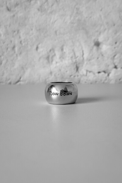 Foto Anel Bold Slow Down | Banho Ródio | Autêntico