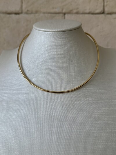 Foto Choker Aro Rígido Fio Fino Banho de Ouro 18k