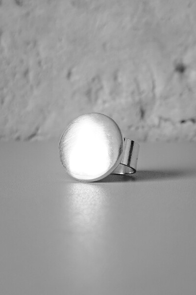 Foto Anel Redondo Liso | Banho Prata 925 | Ajustável