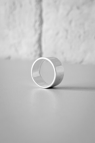 FotoAnel Redondo Liso Bold | Prata 925 | Minimalista