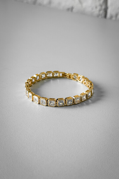 Foto Pulseira Zircônia Branca | Banho de Ouro 18k | Elegante