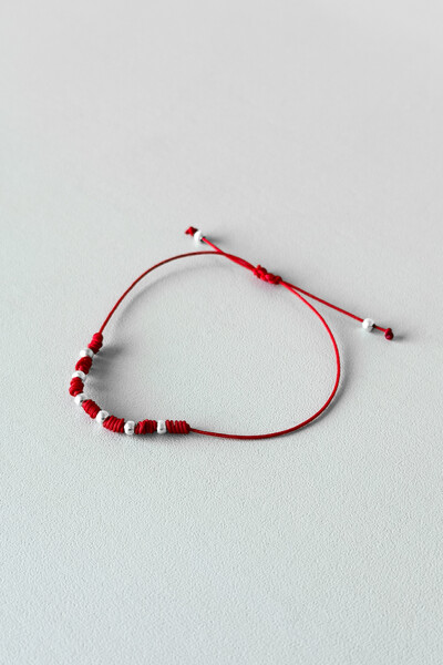 Foto Pulseira da Sorte | Banho de Prata | Fio Vermelho 7 Nós