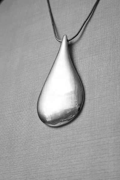 FotoColar Longo Gota | Banho Prata 925 | 80 cm