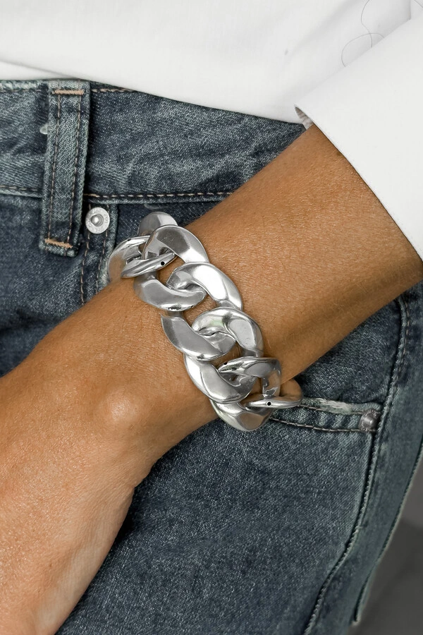 Pulseira Groumet Sólida | Prata 925 | Eletroformação