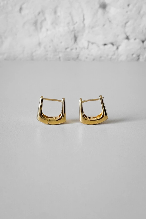 Brinco Argola Quadrada Lisa | Banho Ouro 18k | Moderno