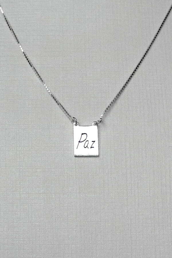 Escapulário Paz | Prata 925 | Pomba