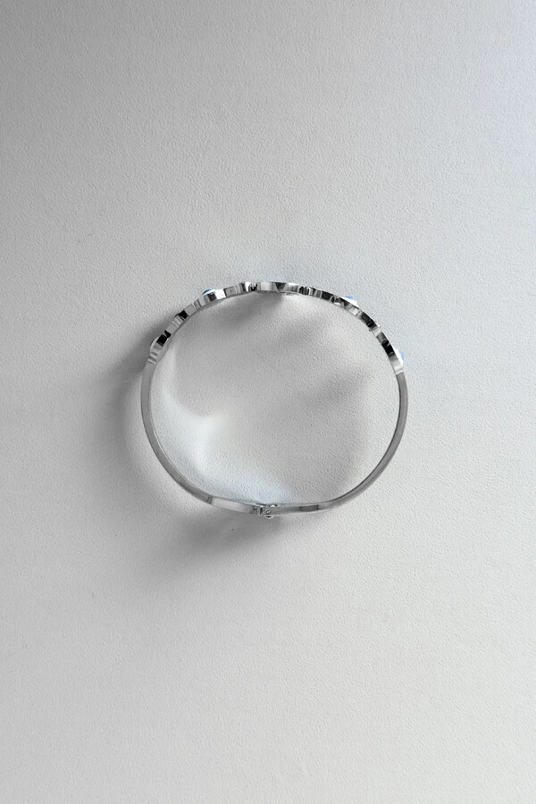 Bracelete Olho Grego | Banho de Prata | Esmalte e Zircônias