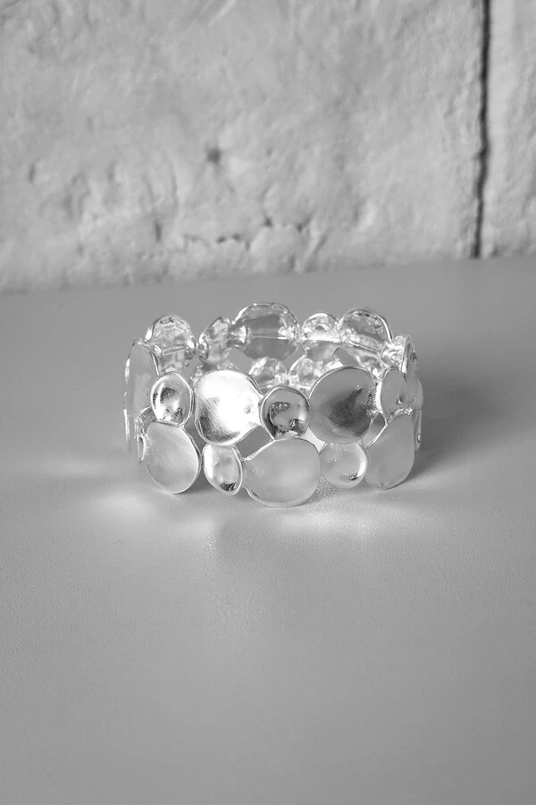 Pulseira Elos Círculos Orgânicos | Banho Prata 925 | Ajustável