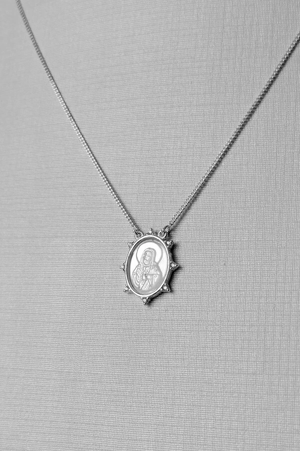 Escapulário Madrepérola e Zircônias | Prata 925 | Proteção