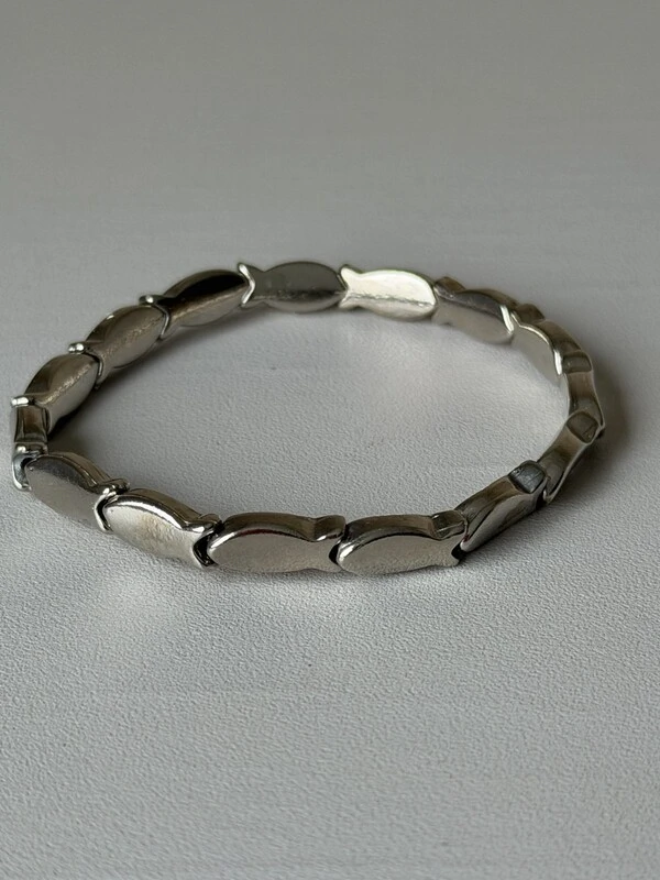 Pulseira Elástica Peixinhos Banho de Prata