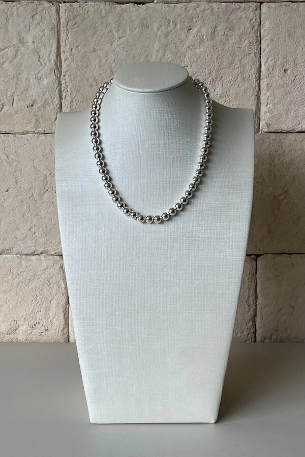 Colar de Bolinhas 40 cm em Prata 925