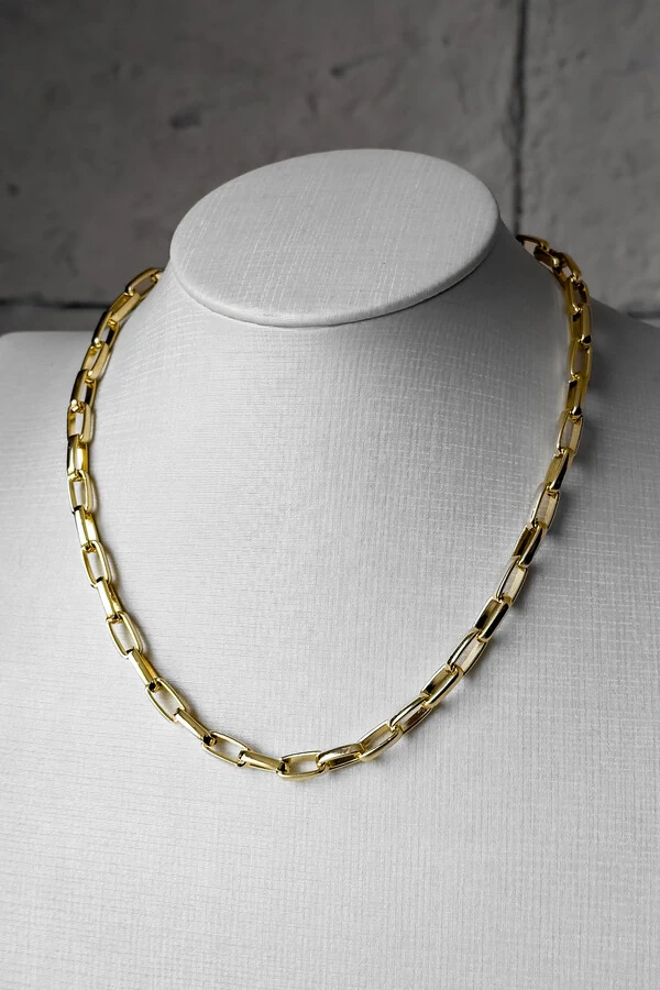Colar Elos Alongados | Banho Ouro 18k | Atemporal