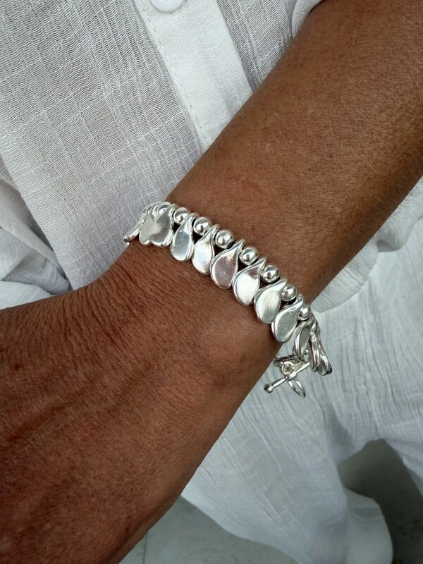 Pulseira Elos Gota Banho de Prata