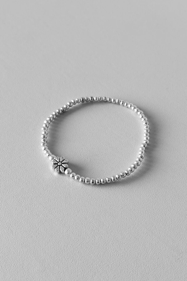 Pulseira Bolinhas | Banho de Prata | Flor