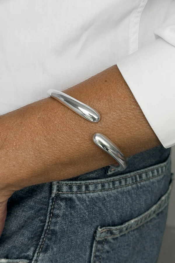 Bracelete Gota Liso | Prata 925 | Eletroformação
