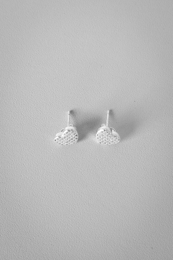 Brinco Coração Cravejado | Prata 925 | Delicado