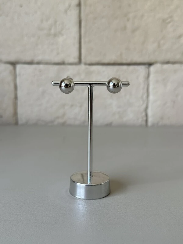Brinco Bolinha Esfera Banho de Ródio