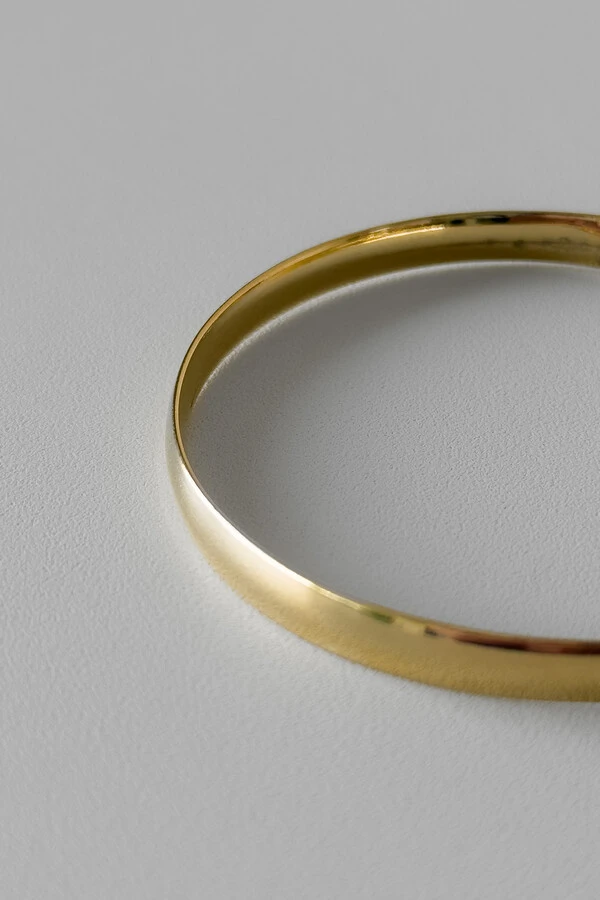 Pulseira Argola Lisa 6mm | Prata 925 com Banho de Ouro 18k | Bold