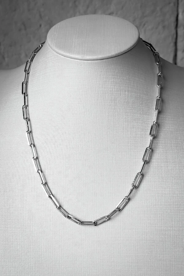 Colar Elos Alongados | Banho Ródio | Versátil