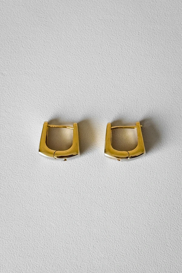 Brinco Argola Quadrada Lisa | Banho Ouro 18k | Moderno