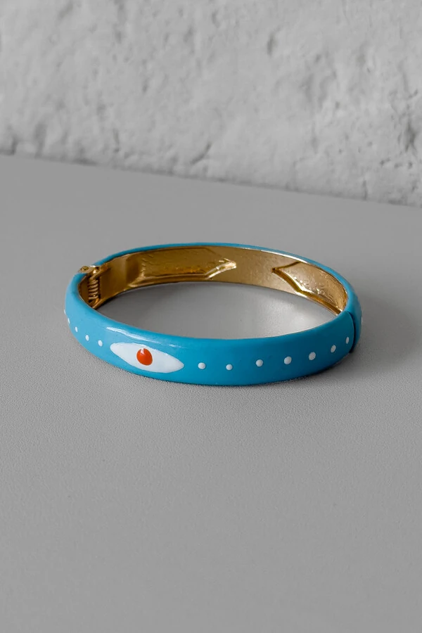 Bracelete Azul Olho Grego | Banho Ouro 18k | Verão