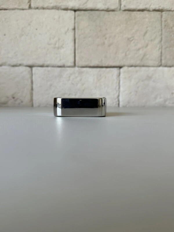 Bracelete Rígido Liso Banda Larga Banho de Ródio