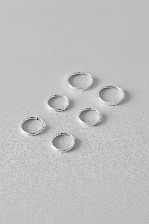 #01 Trio de Argolas | Presente Essencial | Prata 925