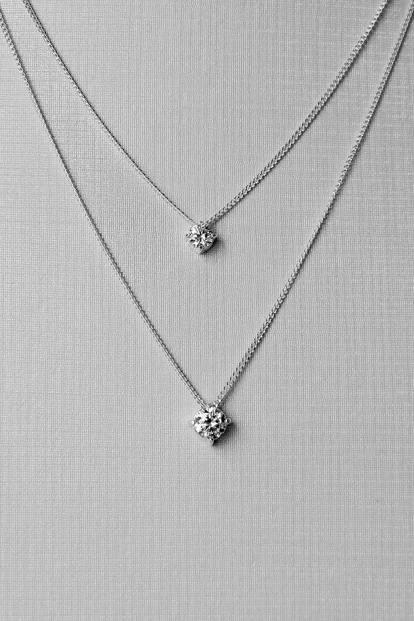 Colar Duplo Ponto de Luz | Prata 925 | Clássico