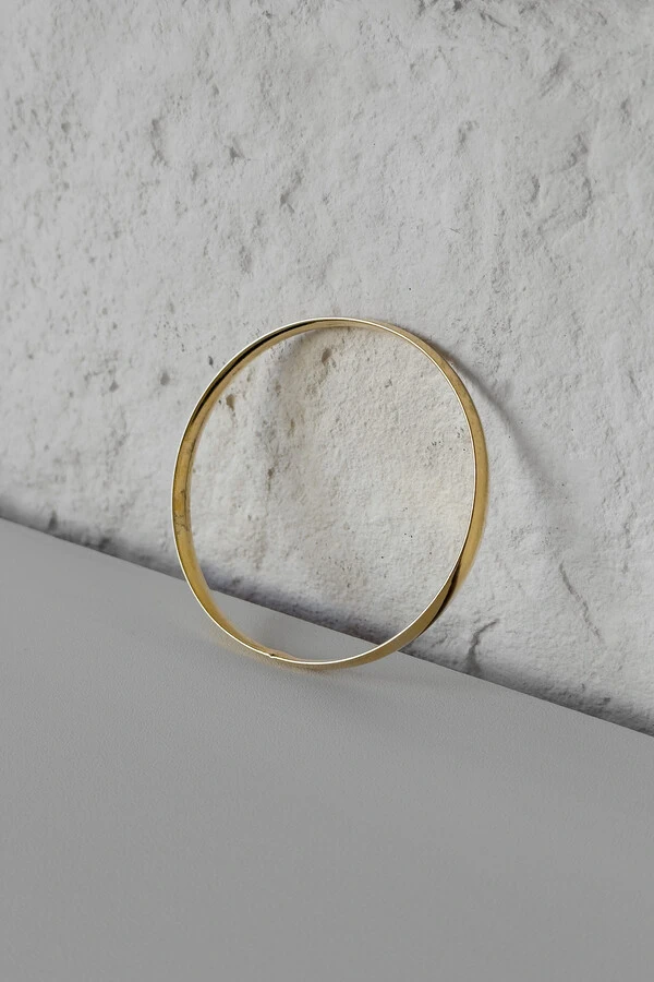 Pulseira Argola Lisa 6mm | Prata 925 com Banho de Ouro 18k | Bold
