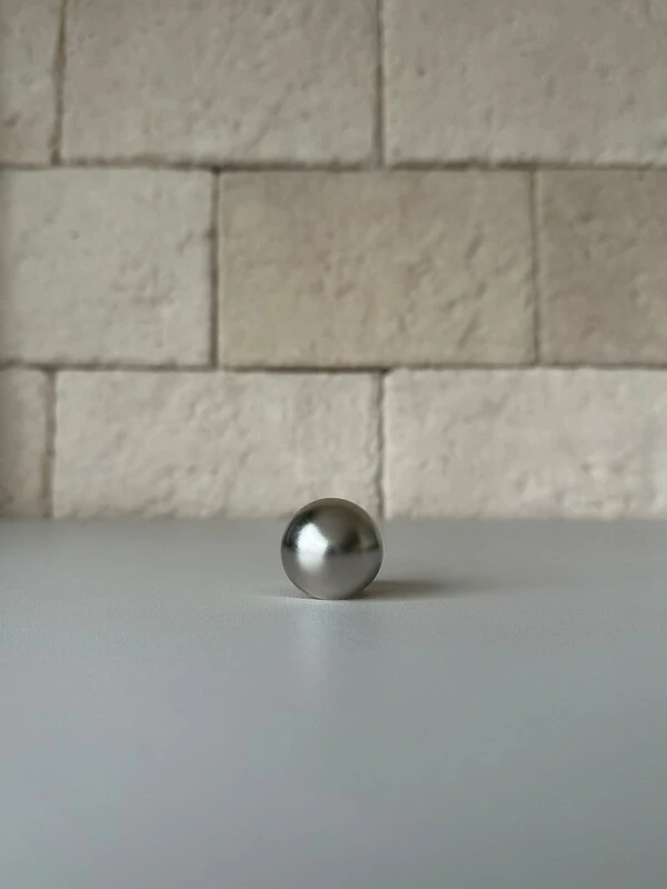 Anel Bola Banho de Prata Ajustável Acetinado