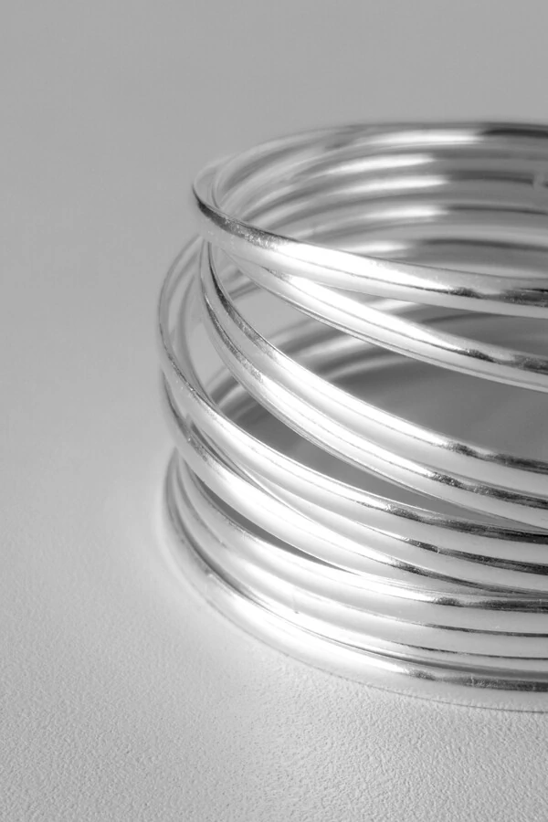 Kit 12 Pulseiras de Argola Fio Liso 3mm | Prata 925 | Mix Pulseirismo