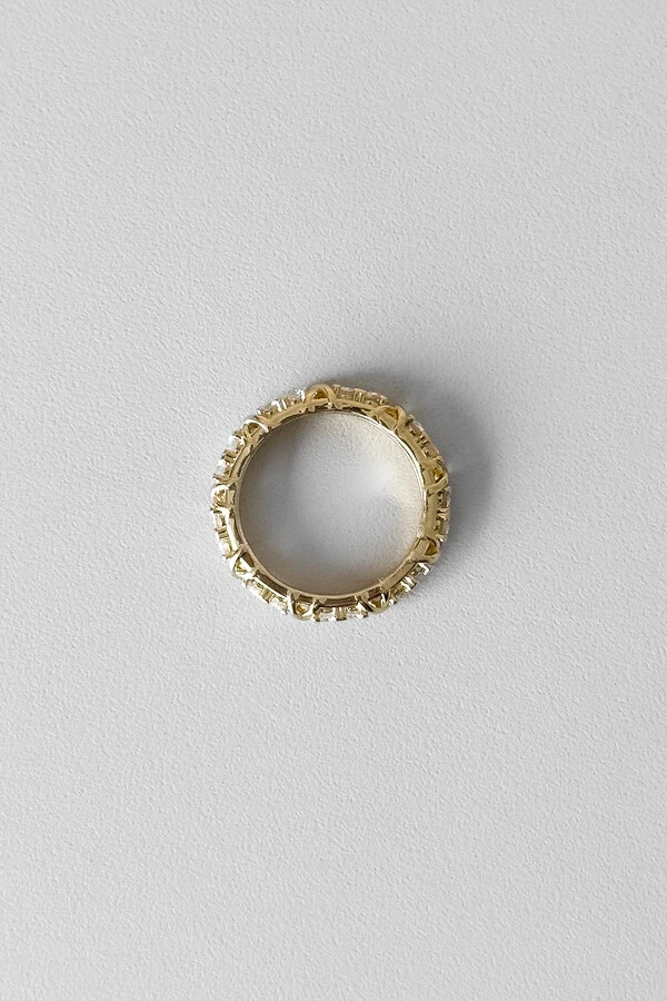 Anel Eternity | Banho de Ouro 18k | Zircônias Cravadas