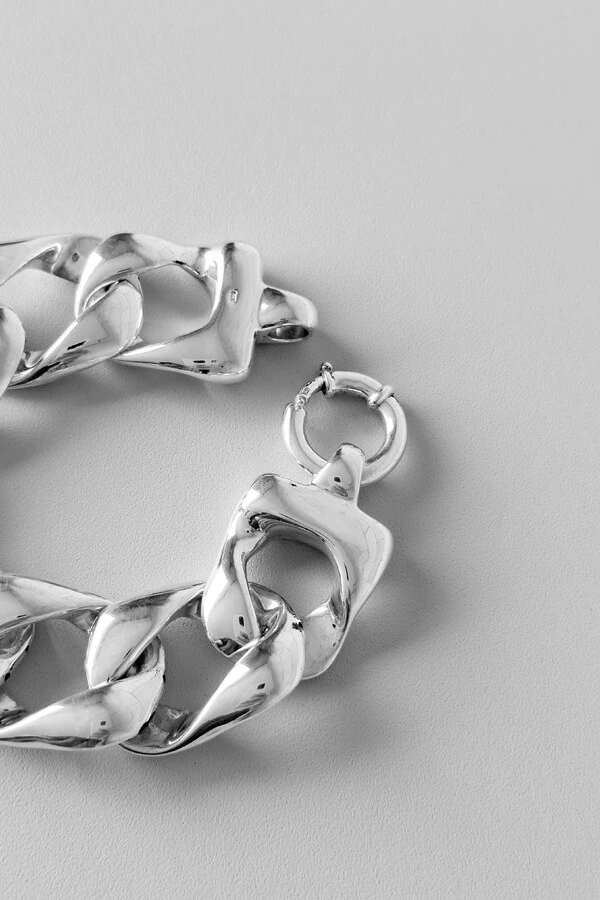 Pulseira Groumet Maxi | Prata 925 | Eletroformação