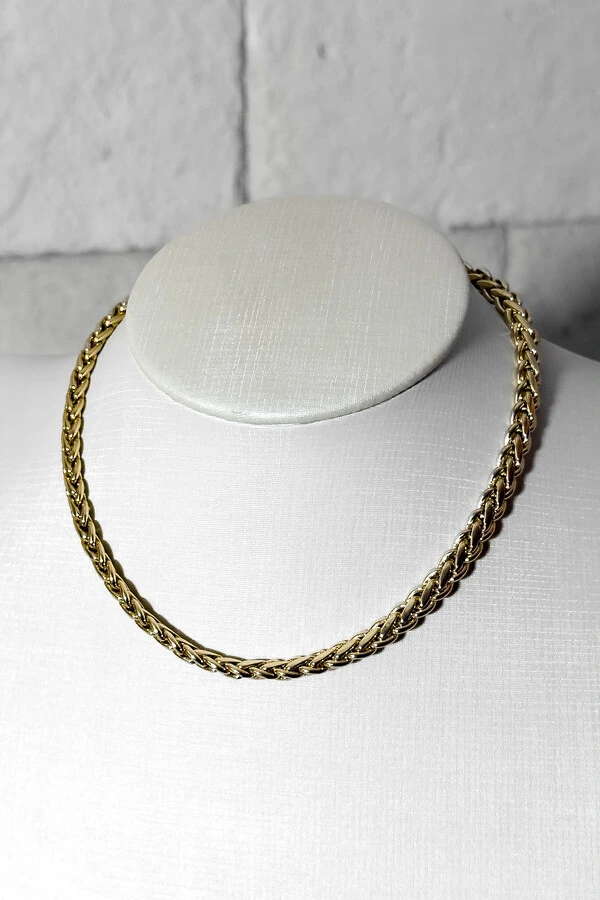 Colar Spiga | Banho de Ouro 18k | Corrente Trigo