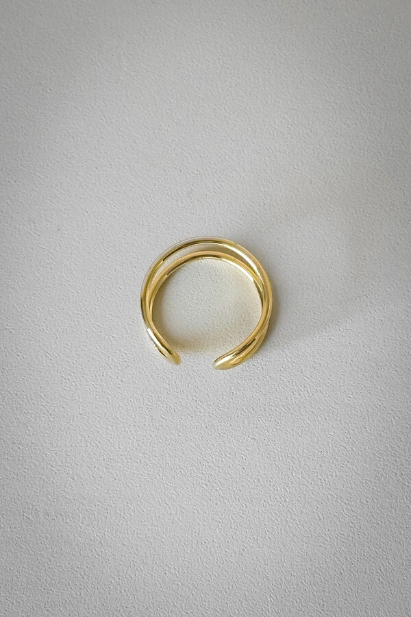 Anel Dois Fios Ajustável | Banho de Ouro 18k | Minimalista
