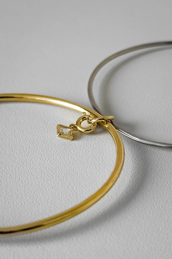 Bracelete 3 Fios Pingentes | Banho Ródio e Ouro 18k | Contemporâneo