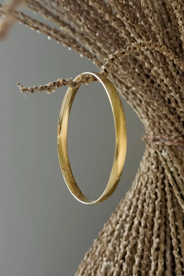 Pulseira Argola Lisa 6mm | Prata 925 com Banho de Ouro 18k | Bold