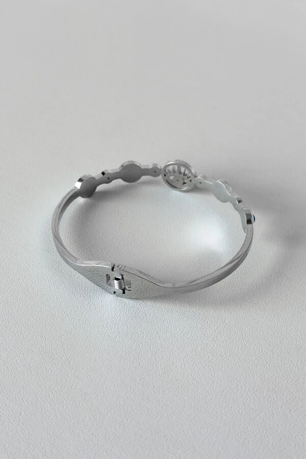 Bracelete Olho Grego | Banho de Prata | Esmalte e Zircônias
