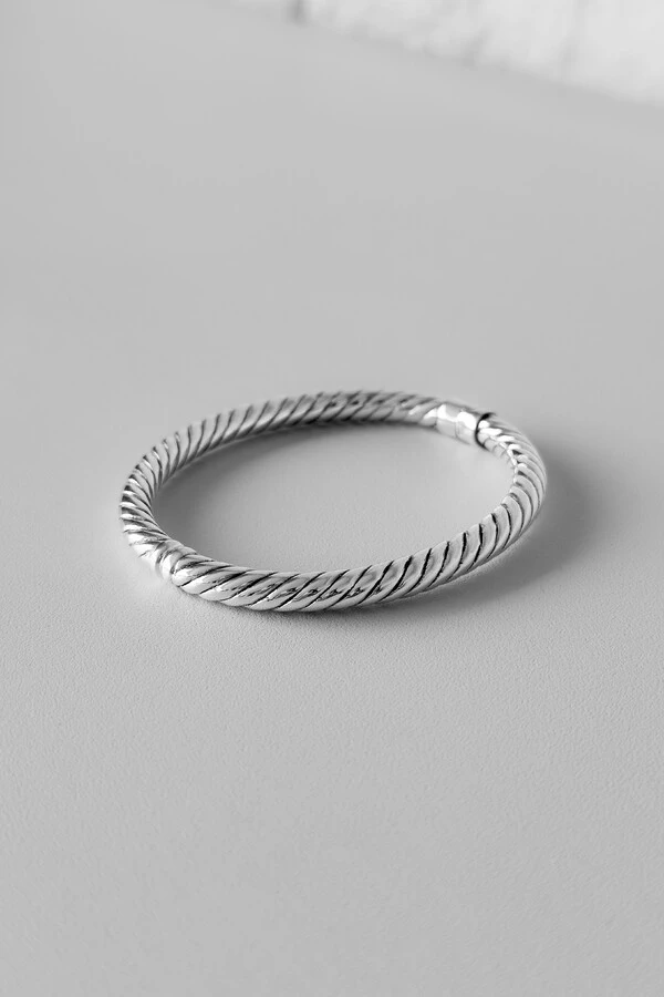 Bracelete Cabo Torcido | Prata 925 | Eletroformação