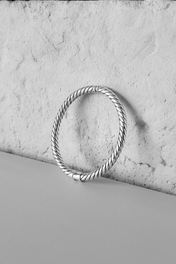 Bracelete Cabo Torcido | Prata 925 | Eletroformação